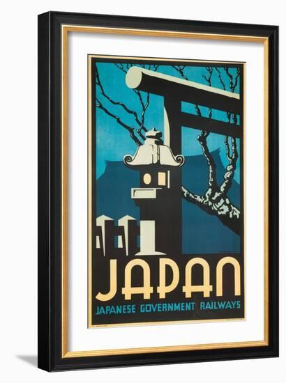 Japan Japanese Government Railways Poster-P. Irwin Brown-Framed Giclee Print