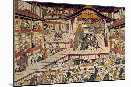 Japan: Kabuki Theater-Okumura Masanobu-Mounted Giclee Print