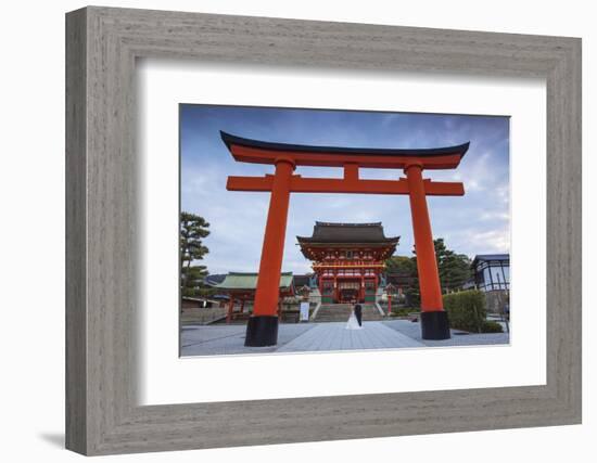 Japan, Kyoto, a Wedding Bride and Groom Pose at Fushimi Inari Shrine-Jane Sweeney-Framed Photographic Print