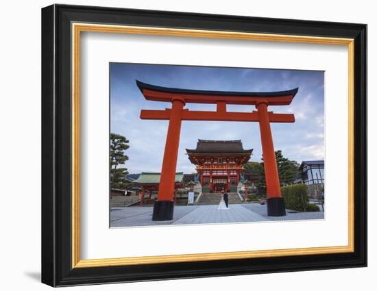 Japan, Kyoto, a Wedding Bride and Groom Pose at Fushimi Inari Shrine-Jane Sweeney-Framed Photographic Print