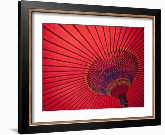 Japan, Kyoto, Higashiyama, Japanese Red Umbrella-Steve Vidler-Framed Photographic Print