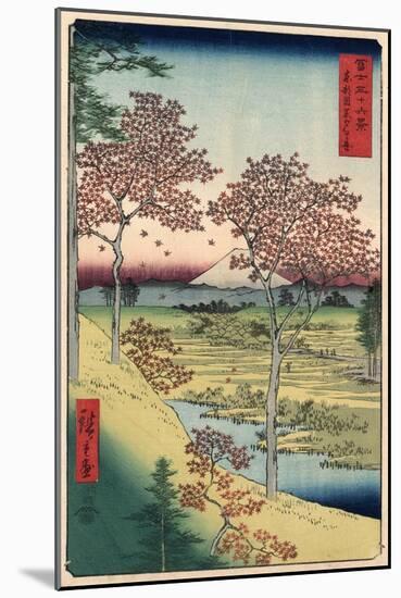 Japan: Maple Trees, 1858-Ando Hiroshige-Mounted Giclee Print