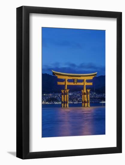 Japan, Miyajima, Itsukushima Shrine, Twilight Floating Torii Gate-Rob Tilley-Framed Photographic Print