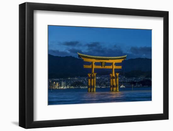 Japan, Miyajima, Itsukushima Shrine, Twilight Floating Torii Gate-Rob Tilley-Framed Photographic Print