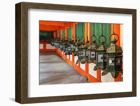 Japan, Nara. Hanging lanterns at Kasuga Taisha Shrine built in 768 AD.-Dennis Flaherty-Framed Photographic Print