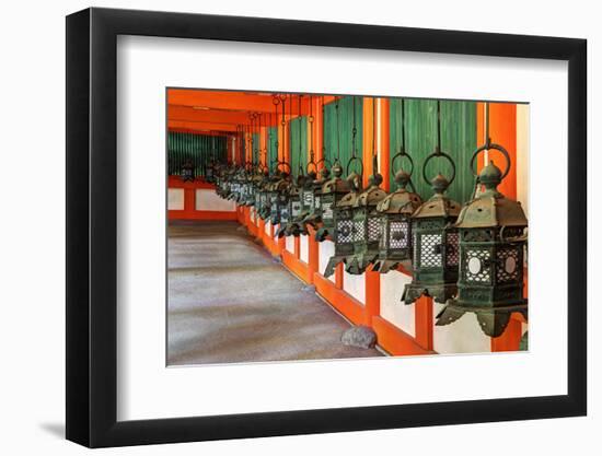 Japan, Nara. Hanging lanterns at Kasuga Taisha Shrine built in 768 AD.-Dennis Flaherty-Framed Photographic Print