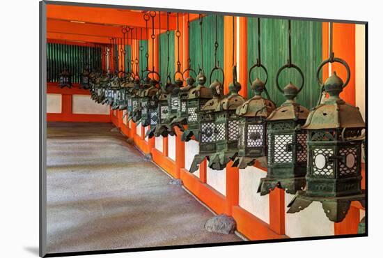 Japan, Nara. Hanging lanterns at Kasuga Taisha Shrine built in 768 AD.-Dennis Flaherty-Mounted Photographic Print