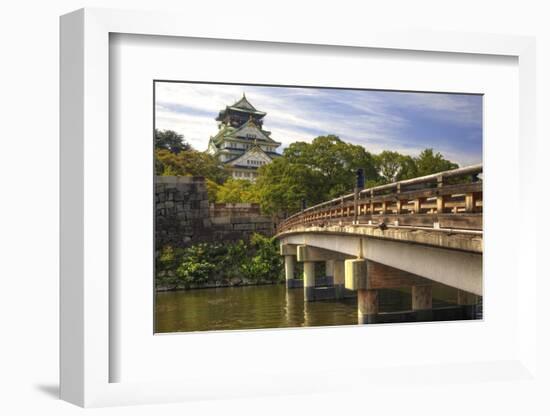 Japan, Nara Prefecture, Osaka. View of the Osaka Castle from bridge.-Dennis Flaherty-Framed Photographic Print