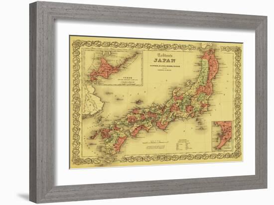 Japan - Panoramic Map-Lantern Press-Framed Art Print