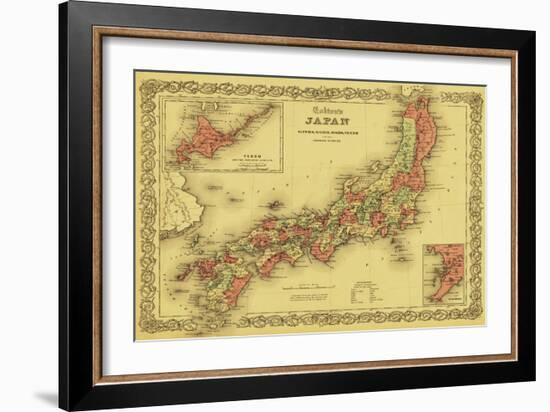 Japan - Panoramic Map-Lantern Press-Framed Art Print