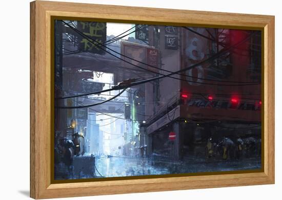 Japan Rain-Stephane Belin-Framed Stretched Canvas