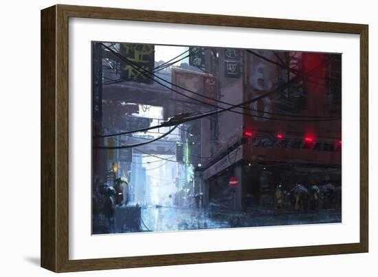 Japan Rain-Stephane Belin-Framed Art Print