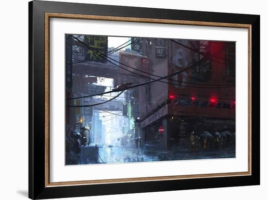 Japan Rain-Stephane Belin-Framed Art Print