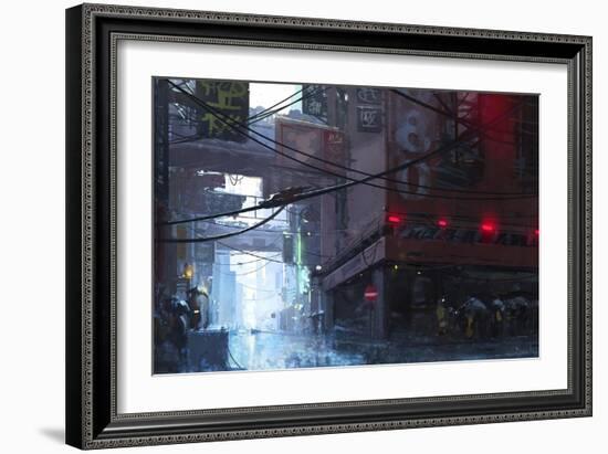 Japan Rain-Stephane Belin-Framed Art Print