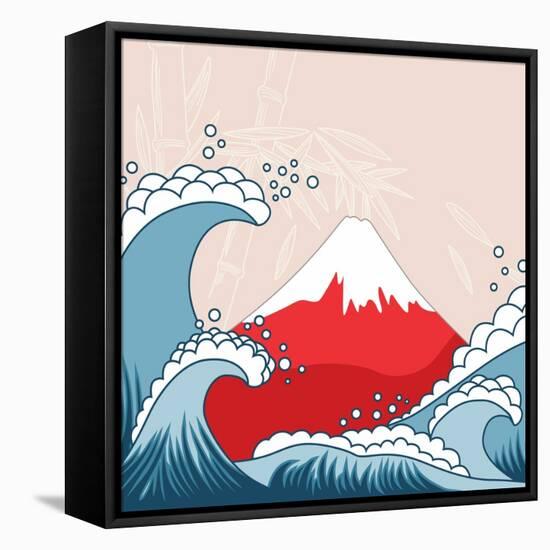 Japan Style Illustration-kisika-Framed Stretched Canvas