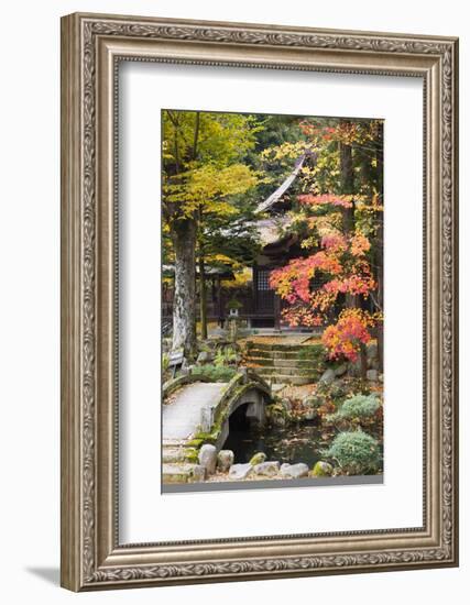 Japan Takayama Hokke-Ji Temple Garden with Stone Bridge Autumn-Nosnibor137-Framed Photographic Print