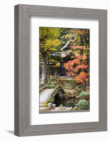 Japan Takayama Hokke-Ji Temple Garden with Stone Bridge Autumn-Nosnibor137-Framed Photographic Print