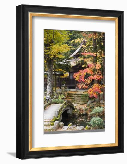Japan Takayama Hokke-Ji Temple Garden with Stone Bridge Autumn-Nosnibor137-Framed Photographic Print