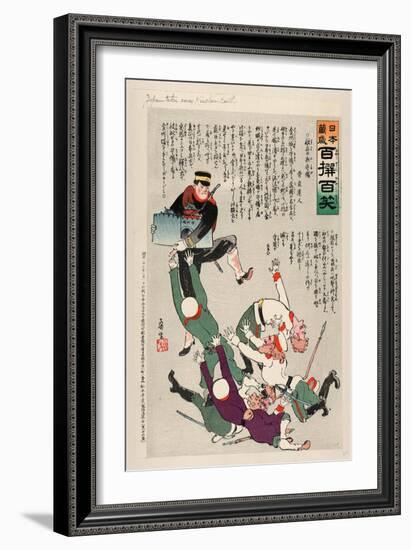 Japan Takes Away Kinchow Castle-Kobayashi Kiyochika-Framed Giclee Print