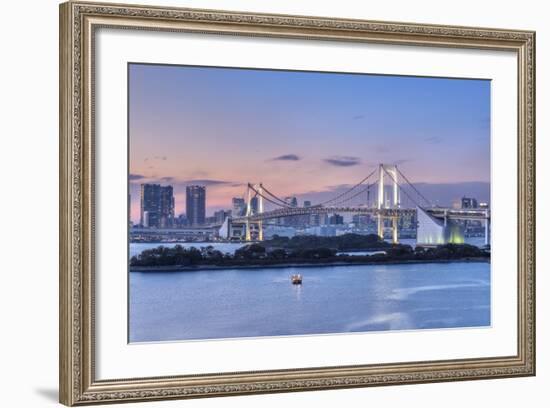 Japan, Tokyo, Odaiba, Rainbow Bridge at Twilight-Rob Tilley-Framed Photographic Print