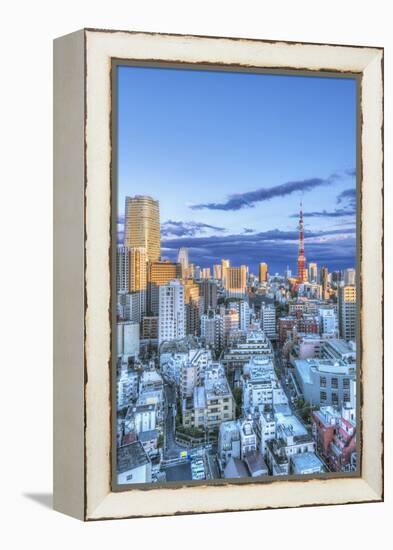 Japan, Tokyo, Roppongi, Sunset Skyline-Rob Tilley-Framed Premier Image Canvas