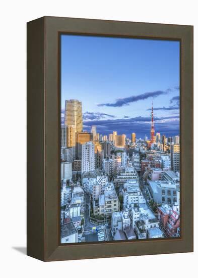 Japan, Tokyo, Roppongi, Sunset Skyline-Rob Tilley-Framed Premier Image Canvas