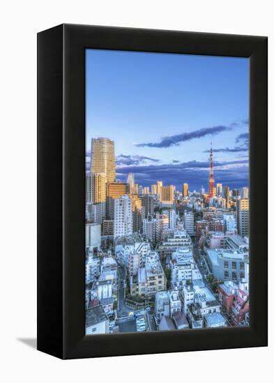 Japan, Tokyo, Roppongi, Sunset Skyline-Rob Tilley-Framed Premier Image Canvas