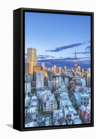 Japan, Tokyo, Roppongi, Sunset Skyline-Rob Tilley-Framed Premier Image Canvas