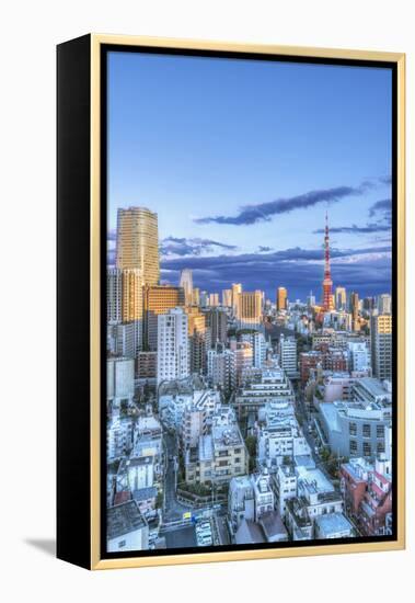 Japan, Tokyo, Roppongi, Sunset Skyline-Rob Tilley-Framed Premier Image Canvas