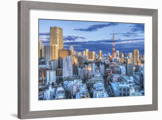 Japan, Tokyo, Roppongi, Sunset Skyline-Rob Tilley-Framed Photographic Print