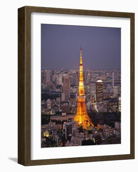 Japan, Tokyo, Roppongi, View of Tokyo Tower and City Skyline from Tokyo City View Tower-Steve Vidler-Framed Photographic Print