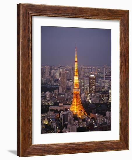 Japan, Tokyo, Roppongi, View of Tokyo Tower and City Skyline from Tokyo City View Tower-Steve Vidler-Framed Photographic Print