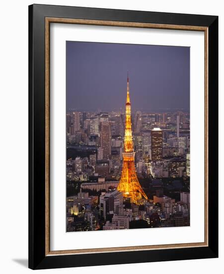 Japan, Tokyo, Roppongi, View of Tokyo Tower and City Skyline from Tokyo City View Tower-Steve Vidler-Framed Photographic Print