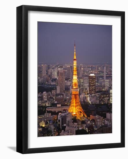 Japan, Tokyo, Roppongi, View of Tokyo Tower and City Skyline from Tokyo City View Tower-Steve Vidler-Framed Photographic Print