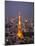 Japan, Tokyo, Roppongi, View of Tokyo Tower and City Skyline from Tokyo City View Tower-Steve Vidler-Mounted Photographic Print