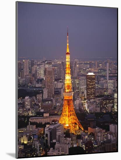 Japan, Tokyo, Roppongi, View of Tokyo Tower and City Skyline from Tokyo City View Tower-Steve Vidler-Mounted Photographic Print