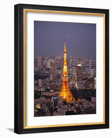 Japan, Tokyo, Roppongi, View of Tokyo Tower and City Skyline from Tokyo City View Tower-Steve Vidler-Framed Photographic Print