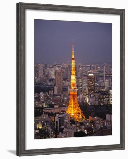 Japan, Tokyo, Roppongi, View of Tokyo Tower and City Skyline from Tokyo City View Tower-Steve Vidler-Framed Photographic Print