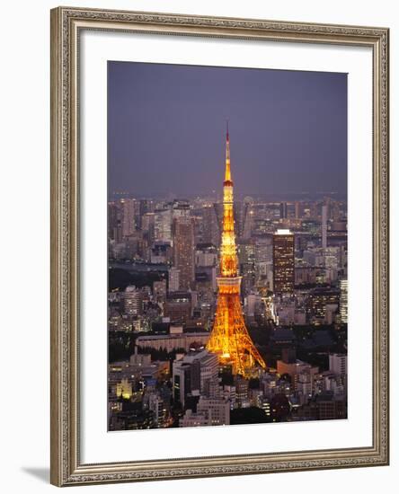 Japan, Tokyo, Roppongi, View of Tokyo Tower and City Skyline from Tokyo City View Tower-Steve Vidler-Framed Photographic Print