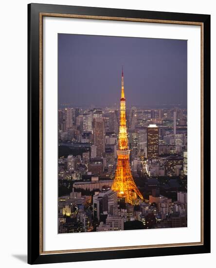 Japan, Tokyo, Roppongi, View of Tokyo Tower and City Skyline from Tokyo City View Tower-Steve Vidler-Framed Photographic Print