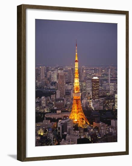 Japan, Tokyo, Roppongi, View of Tokyo Tower and City Skyline from Tokyo City View Tower-Steve Vidler-Framed Photographic Print