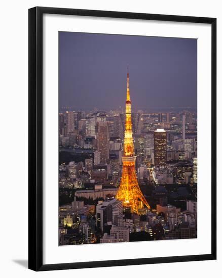 Japan, Tokyo, Roppongi, View of Tokyo Tower and City Skyline from Tokyo City View Tower-Steve Vidler-Framed Photographic Print