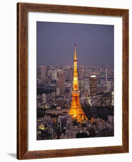 Japan, Tokyo, Roppongi, View of Tokyo Tower and City Skyline from Tokyo City View Tower-Steve Vidler-Framed Photographic Print