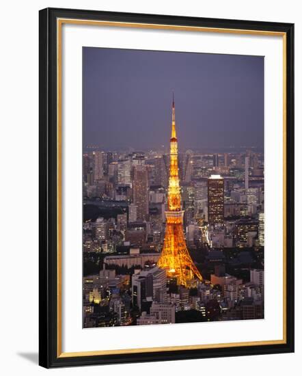 Japan, Tokyo, Roppongi, View of Tokyo Tower and City Skyline from Tokyo City View Tower-Steve Vidler-Framed Photographic Print