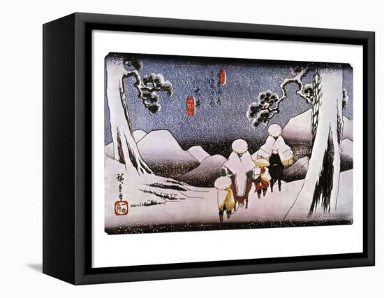 Japan: Travelers, C1840-Ando Hiroshige-Framed Premier Image Canvas