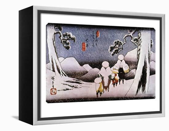 Japan: Travelers, C1840-Ando Hiroshige-Framed Premier Image Canvas