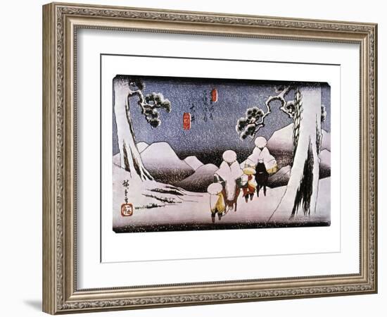 Japan: Travelers, C1840-Ando Hiroshige-Framed Giclee Print