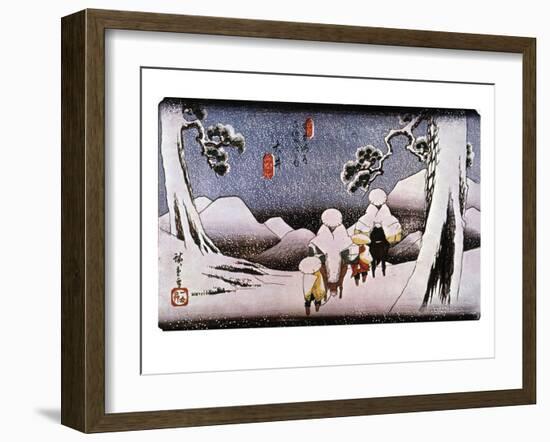 Japan: Travelers, C1840-Ando Hiroshige-Framed Giclee Print