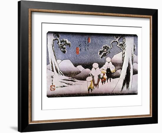 Japan: Travelers, C1840-Ando Hiroshige-Framed Giclee Print