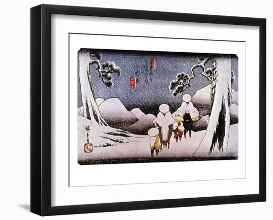Japan: Travelers, C1840-Ando Hiroshige-Framed Giclee Print